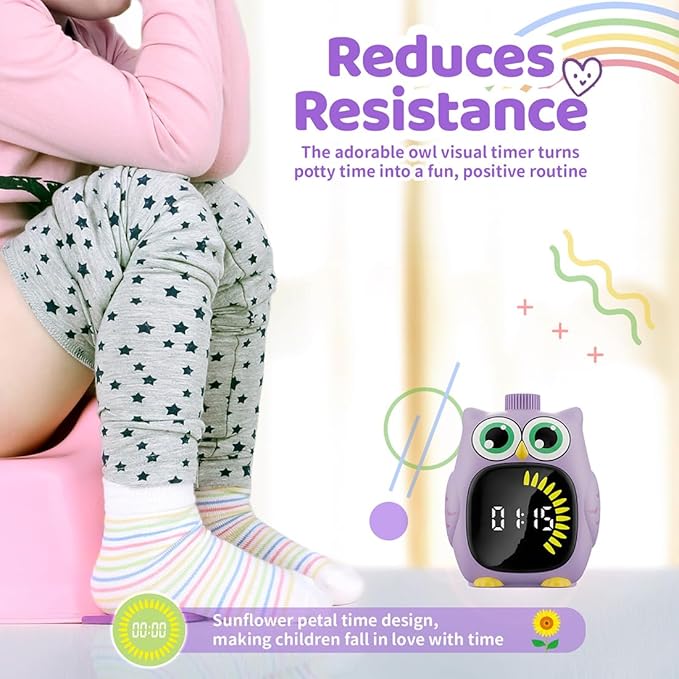 Visual Timer for Kids 99 Minute Kid Timer Visual Countdown Focus Smoother Routines for ADHD Autism Toddler Classroom Home Silent Management Tools Purple