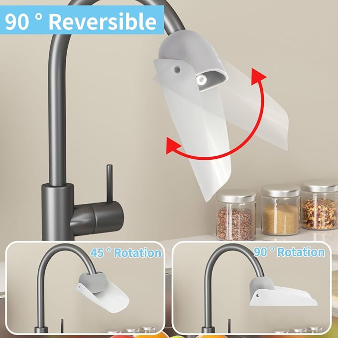 CHILDHOOD (2 Pack) Faucet Extender for Kitchen and Bathtub Sink, Universal Sink Handle Extenders, Fun Hand-Washing for Babies, Toddlers and Kids (Grey)