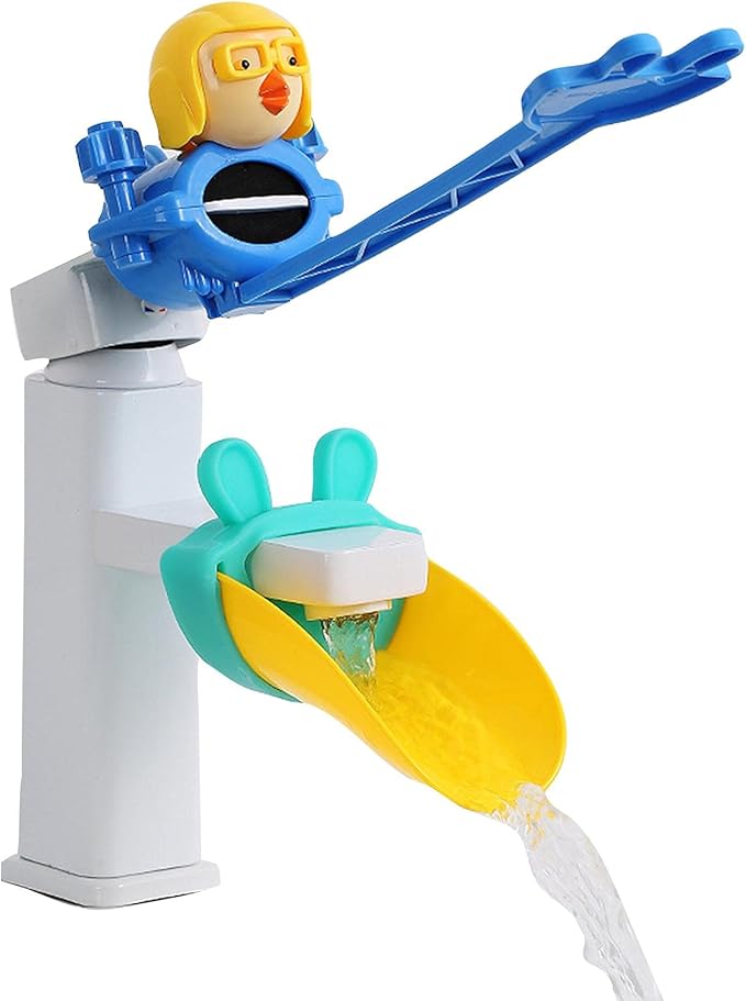 Naysku Cartoon Faucet Extender, Safety Faucet Extender for Children Toddler Kids Hand Washing Baby Kids Hand Wash Helper Bathroom Sink, Silicone Faucet Extender Extender