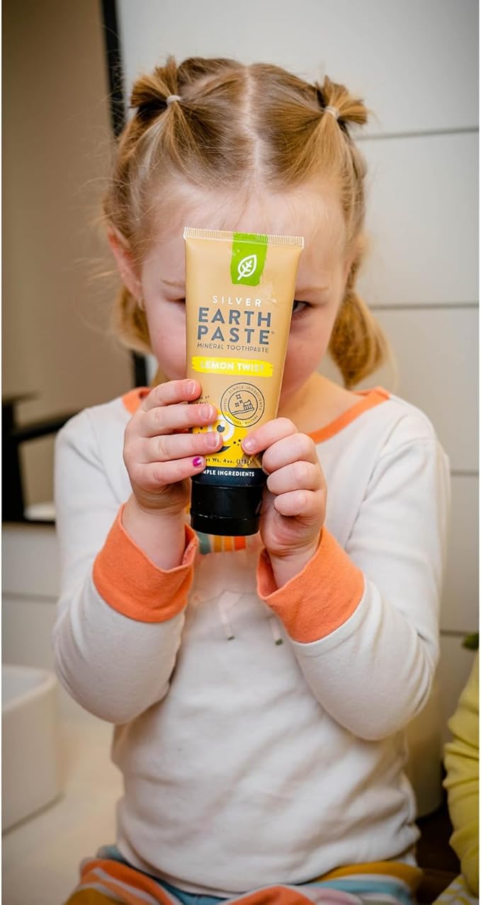 Redmond Earthpaste - Natural Non-Fluoride Toothpaste, 4 Ounce Tube (2 Pack, Lemon Twist)