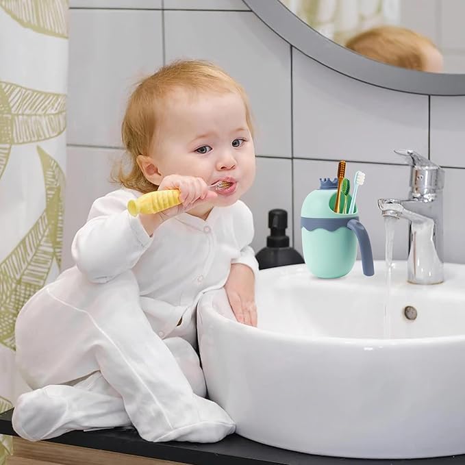 FUNUPUP Baby Shower Cap for Kids with Bath Rinse Cup, Adjustable Toddler Hair Washing Shield Hat Baby Bath Visor Shampoo Hat for Toddlers 6M-9T, Pink and Blue