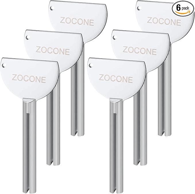 ZOCONE Toothpaste Squeezer, 6pcs Metal Tube Squeezer Key Stainless Steel Toothpaste Roller Tube Wringer for Paint, Cream, Cosmetic and Hair Dye(C)