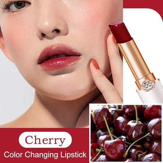 Kaely 2Pcs Hydrating Honey Lipstick Tinted Lip Balm, Black Red Cherry Color Changing PH Lipstick Makeup, Korean Magic Lip Stain Long Lasting Waterproof, labiales magicos 24 horas originales