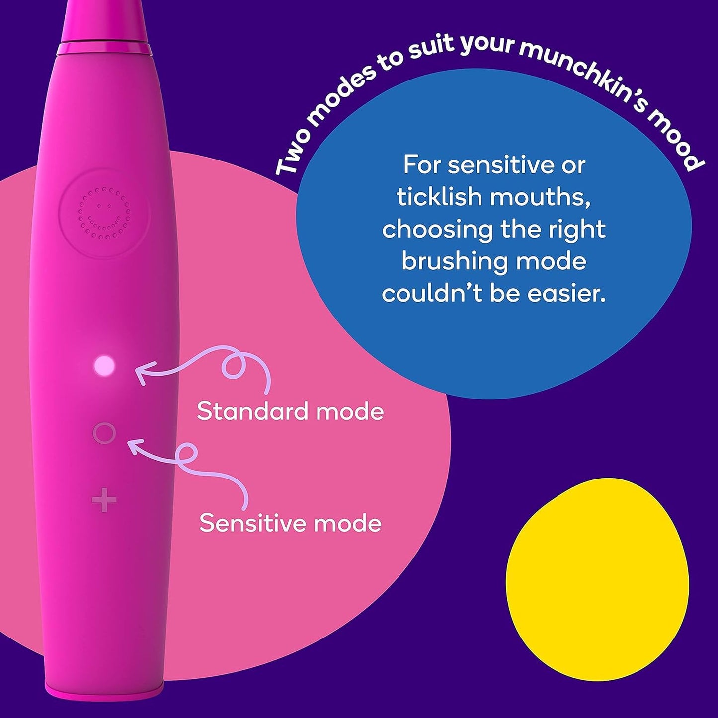 Burst Kids & Toddlers Electric Toothbrush (Pink) | Soft Bristles | Two Minute Timer | Rechargeable Battery | Easy-Grip Silicone Handle | 2 Modes for Healthy Smiles | Ages 3+