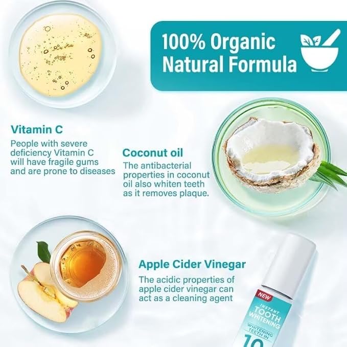 Tooth Paint, Instant White Paint for Teeth, Teeth Whitening Paint Kit, Portable Tooth Polish Uptight White, Regain Confident Smile