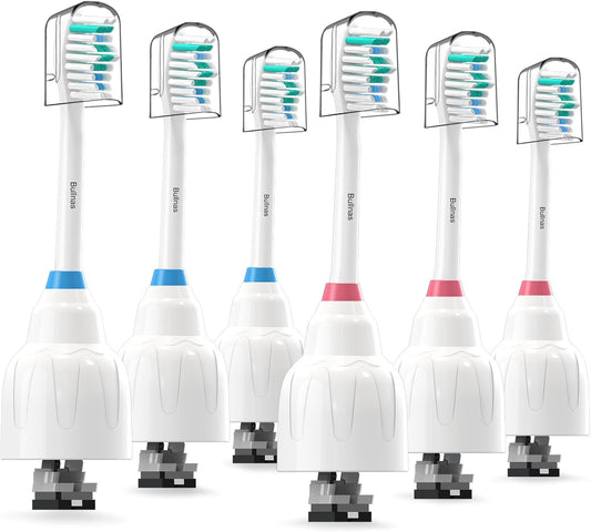 Replacement Toothbrush Heads Compatible with Philips Sonicare E-Series，Replacement Heads Fit Sonicare E-Series Essence Xtreme Elite Advance and CleanCare Screw-on Electric Toothbrush, BN728, 6 Pack