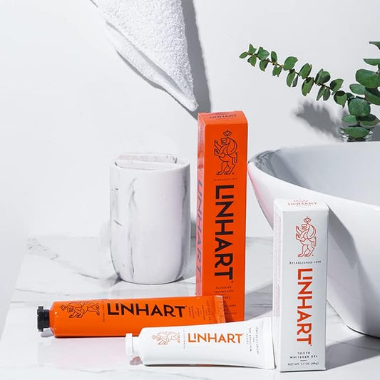 LINHART Whitening Toothpaste 3.4 Oz and Teeth Whitening Gel 1.7oz – Set for Sensitive and Normal Teeth (Smile Set)