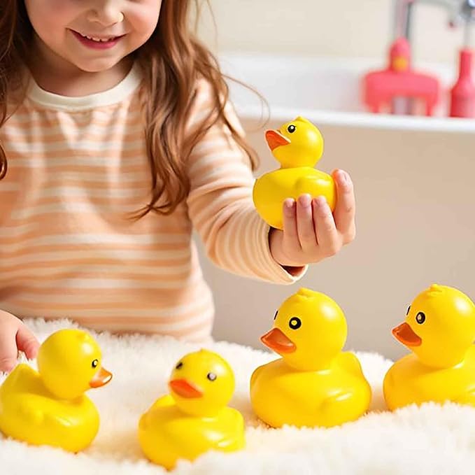 Duck Matching Bath Toys for Kids - 20 Plastic Ducks with Storage Bag | Fun Memory Games-Float Mini Duck Baby Bath Ducky Shower Toys-Water Outdoor Game for Children,Preschoolers,Birthday Party Carnival