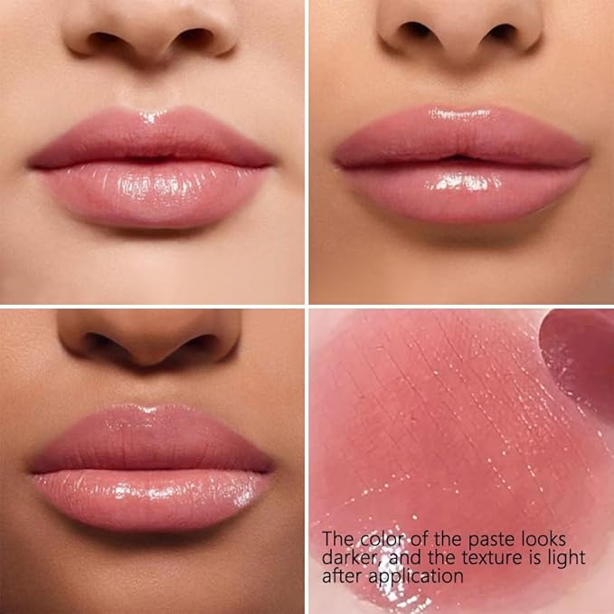 3Pcs Black&Pink&Brown Honey Tinted Lip Stain Lip Balm Lip Gloss Lipstick, Sheer Hydrating Lip Stains Tint, Moisturizing Lip Color for All Skin Tones with Natural Black Cherry