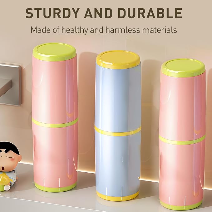 Toothbrush Cup with Cover – Leak-Proof Seal, Large Capacity for Electric Toothbrushes, Detachable 2-in-1 Design | Portable for Travel, Home & Office | Ideal for Travelers, Families, Students (Blue)