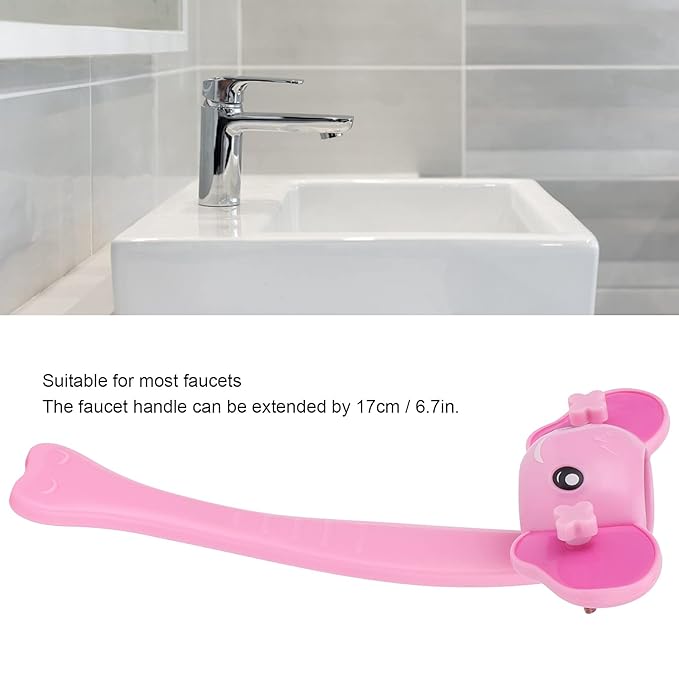 Alvinlite Faucet Extender, Children's Cartoon Faucet Extender, Sink Handle Extender Water Spout Light Switch Tap Handle for Kids Hand Washing Tools Safety and Fun Hand-Washing Solution(Pink)