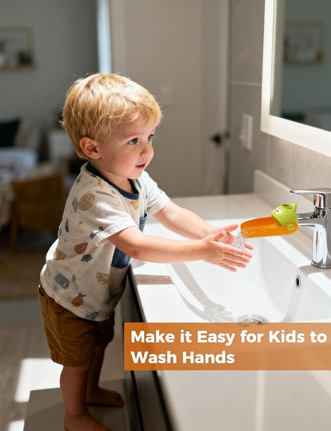 Faucet Extender for Toddlers, Silicone Sink Extender for Toddlers Faucet Extender for Kids, Suitable for Bathroom Sink, Kitchen,Bathtub (2 Pack)