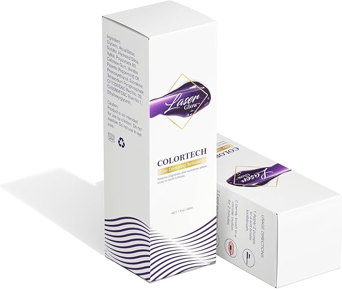 LaserGlow Purple Color Corrector Toothpaste – Health.com #1 Ranked Stain-Neutralizing Formula, Instant Teeth Brightening & Enamel-Safe Whitening, 3.4 oz Tube