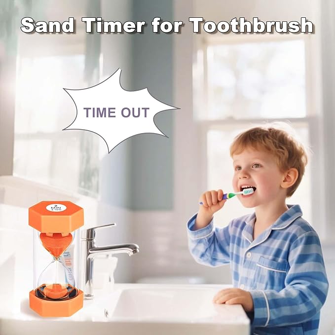 10 Minute Sand Timer Hourglass, Unbreakable Hourglass Sand Watch 10 Min, Reloj De Arena 10 Minutos, Colorful Plastic Hour Glass Sandglass for Classroom Games （Orange
