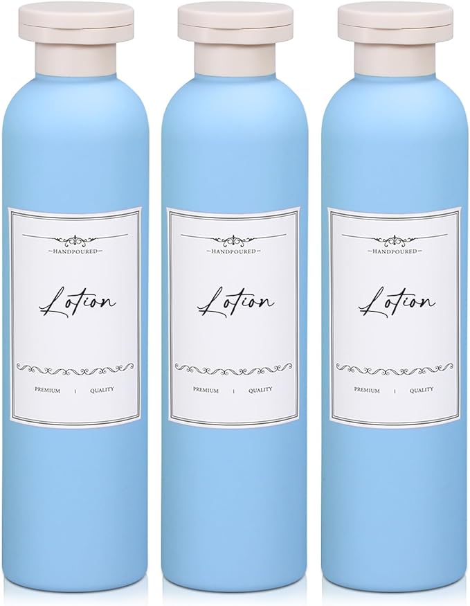 Travel Shampoo Bottle, Empty Plastic Squeeze Bottles 8.8oz with Flip Cap, Lotion Container for Toiletries Travel Size Shampoo and Conditioner