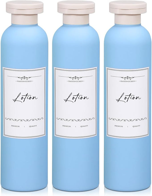 Travel Shampoo Bottle, Empty Plastic Squeeze Bottles 8.8oz with Flip Cap, Lotion Container for Toiletries Travel Size Shampoo and Conditioner