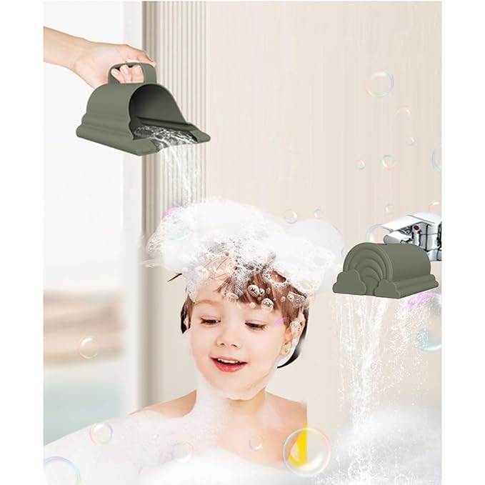 Baby Bath Rinse Cup Silicone Baby Shampoo Rinser Hair Shampoo Rinser Portable Bathing Tool For Kids Toddler Body Washing Baby Bath Rinse Cup Portable Baby Bath Cup Baby Shampoo Rinser Gift For Toddler