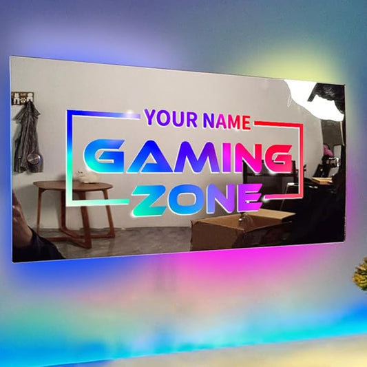 Tag Salon Custom LED Name Mirror - Multi Colour Lighting, Neon Sign Wall Decor for Bedroom, Bar, Barber Shop