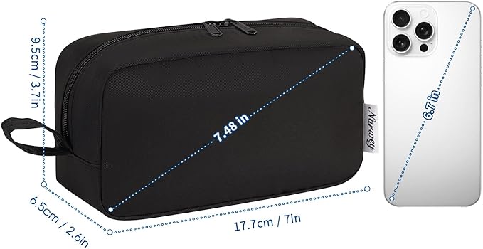 Narwey Small Makeup Bag for Purse Travel Makeup Pouch Mini Cosmetic Bag Zipper Pouch for Women (Black, Small)