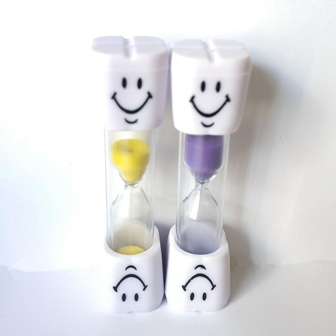 5 Pcs 2 Minute Smiley Sand Timer Set for Brushing Children's Teeth （5 Color）