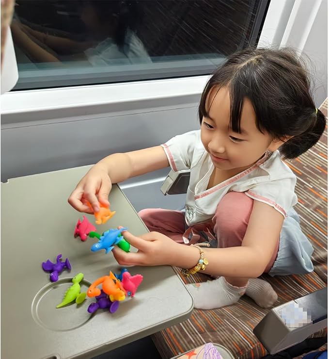 16 PCS Suction Cup Toys Bath Toys Party Favor for Kids ,Dinosaur Silicone Sucker Toys No Hole Bathtub Shower Toys Travel Toys Window Toys for Toddlers Boys Girls