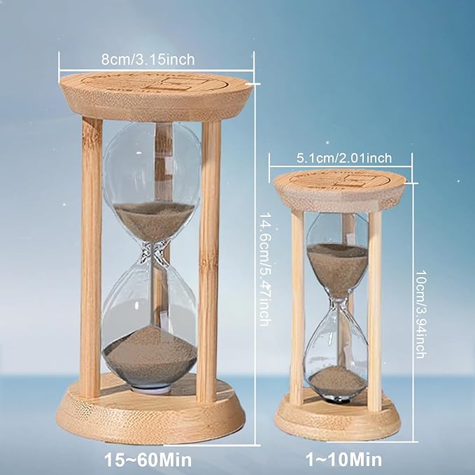 Wood Sand Timer,2 Minute Hourglass,Brown Sandglass 2 Min,Mini Sand Watch,Reloj de Arena 2 Minuto for Toothbrush Timer,Cooking,Baking,Game, Gift