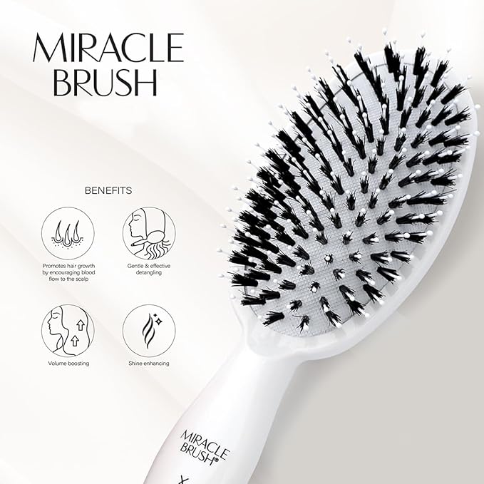 Hairtamin Hair Brush for All Hair Types | Paddle Brush for Blow Drying, Detangling, and Straightening | Anti-Static, Lightweight, and Ergonomic Design | Hair Brush for Men, Women, Kids, and Pets