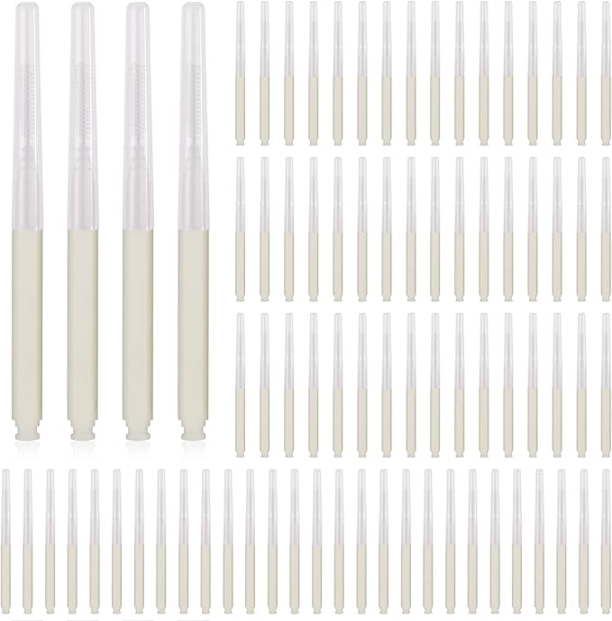 Interdental Brush, 80 PCS Braces Brush Disposable Toothpick Dental Tooth Flossing, Dental Flosser Tooth Cleaning Tools Oral Flossing Head, White Colors