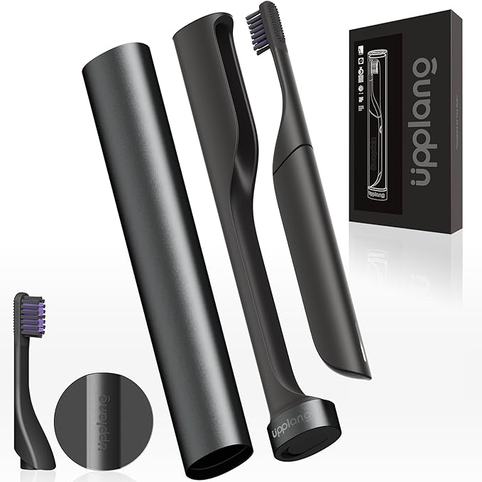 Electric Toothbrush, Portable Travel Sonic Toothbrush with Protective Case USB-C Rechargeable, Neutral Comfort Bristles, Waterproof, Smart Timer, Compact for Daily Use (Slate Gray)