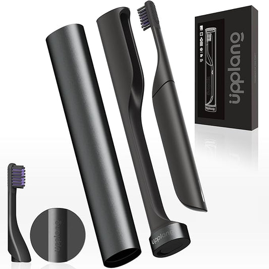 Electric Toothbrush, Portable Travel Sonic Toothbrush with Protective Case USB-C Rechargeable, Neutral Comfort Bristles, Waterproof, Smart Timer, Compact for Daily Use (Slate Gray)