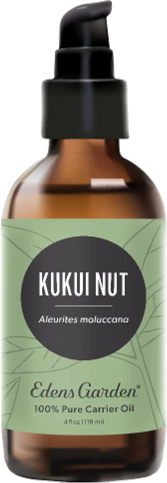 Edens Garden Kukui Nut Carrier Oil- 100% Pure Premium Cold Pressed & Hexane Free, Natural Moisturizer For Face, Skin, Hair & Nail Care- Great For Diluting Essential Oils & Soap Making 118 ml (4 fl oz)