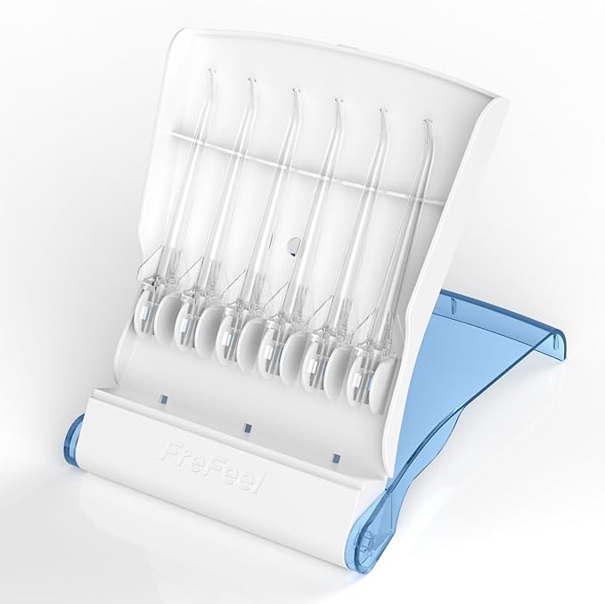 6 Replacement Heads for COSLUS C20(F5020E) Water Flosser and 1 Storage Case (6 Classic Jet Tips + Storage Case Bundle)