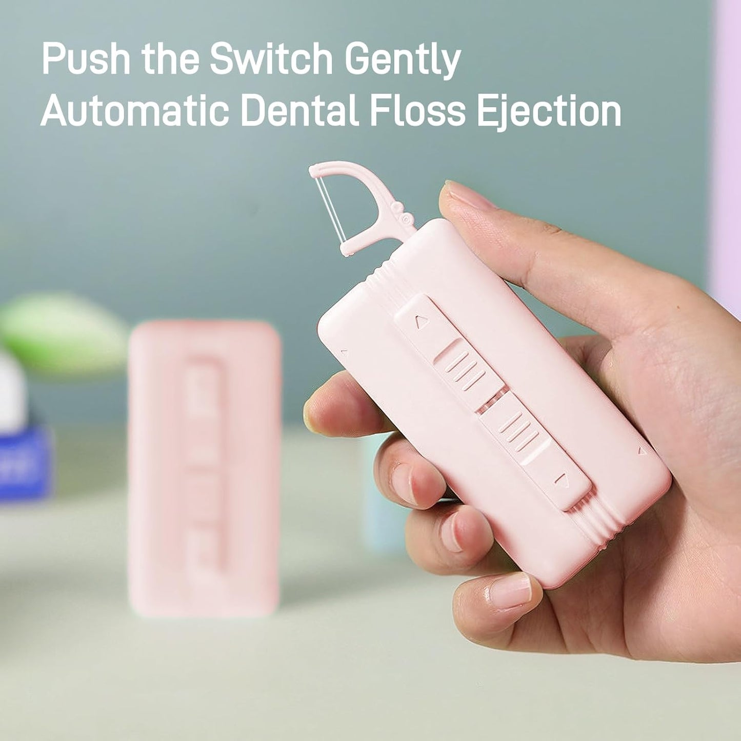Portable Dental Floss Dispenser with Dual-Line Floss Picks – Travel-Friendly Tooth Cleaning Tool with Mint Flavor for Fresh Breath – Effective Oral Care Holder for Teeth, Flossers, and Toothpicks.