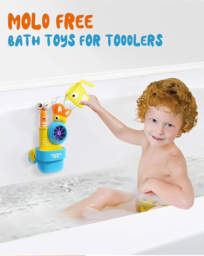 Bath Toys for Kids Ages 1-3: Snail Set with Watering Cup, Toddler Interactive Bath Toys with Strong Suction Cup, Attach to Any Tub or Shower Fun for Bath Time - Great for Boys, Girls Shower Gifts