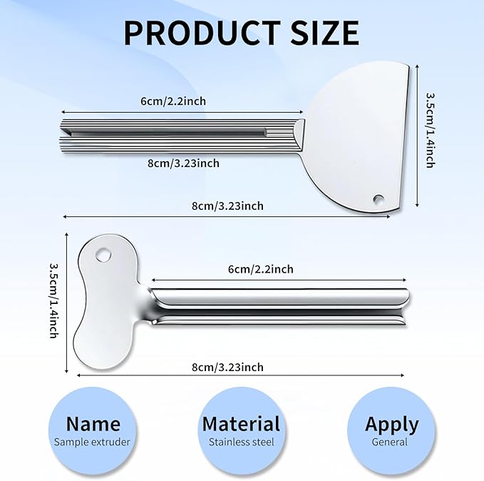 Toothpaste Squeezer, 2026 New Metal Tube Squeezer Key, Manual Toothpaste Roller Tube Wringer for Paint, Cream, Cosmetic and Hair Dye (10 Pcs)