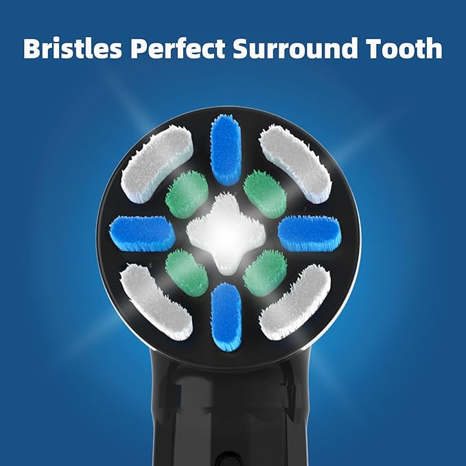 iO Replacement Heads Compatible with Oral B iO, for Oral B iO 2/3/4/5/6/7/8/9/10 Series Electric Toothbrushes, Medium Softness for Protect Teeth and Gums, 6 Black