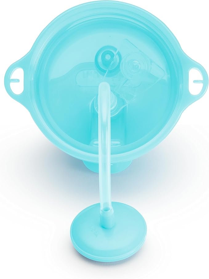 Munchkin Any Angle Weighted Toddler Straw Cups with Click Lock Lid, 10 Ounce, 2 Pack, Blue/Green