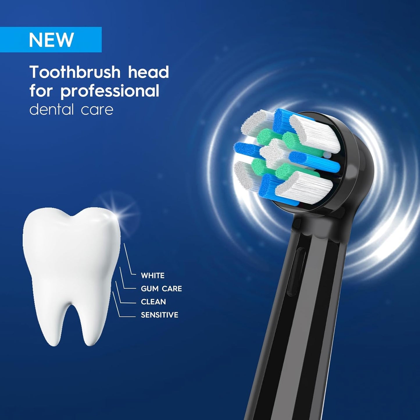 8 Pack Smart Cleaning Replacement Heads Compatible with Oral B iO 2 3 4 5 6 7 8 9 10 Series Electric Toothbrush, Brush Heads Compatible with Oral B iO Electric Handles (Black)