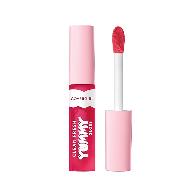 COVERGIRL Clean Fresh Yummy Lip Gloss, Sheer, Natural Scents, Vegan Formula - 350 You're Just Jelly, 0.33 fl oz