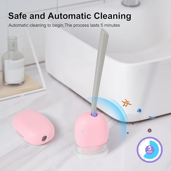 Toothbrush Holder, Toothbrush Cleaner Case, Portable USB Charging Toothbrush Cover with U V-C Light, Travel Toothbrush Holder (Pink)