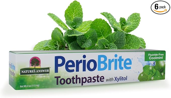 Nature's Answer Periobrite Toothpaste, Cool Mint, 4 Ounce (Pack of 6) | for Sensitive Teeth | Whitens Teeth | Freshens Breath | Minimizes Dry Mouth