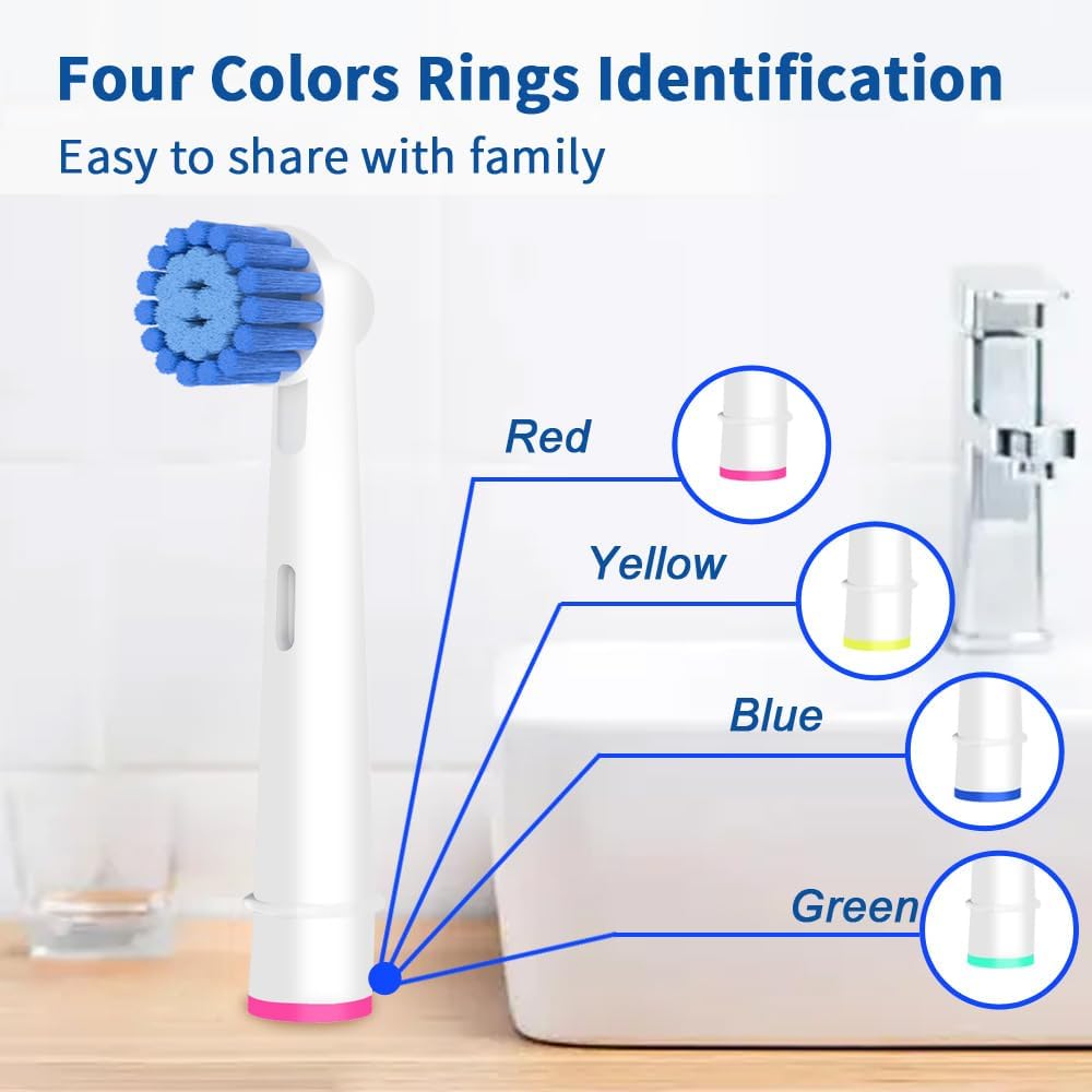 Sensitive Gum Care Brush Heads Compatible with Oral-B Electric Toothbrush, 16 Pcs Professional Toothbrush Heads for Oral B Replacement Heads Refill Pro 500/1000/1500/3000/3757/5000/7000/7500/8000.