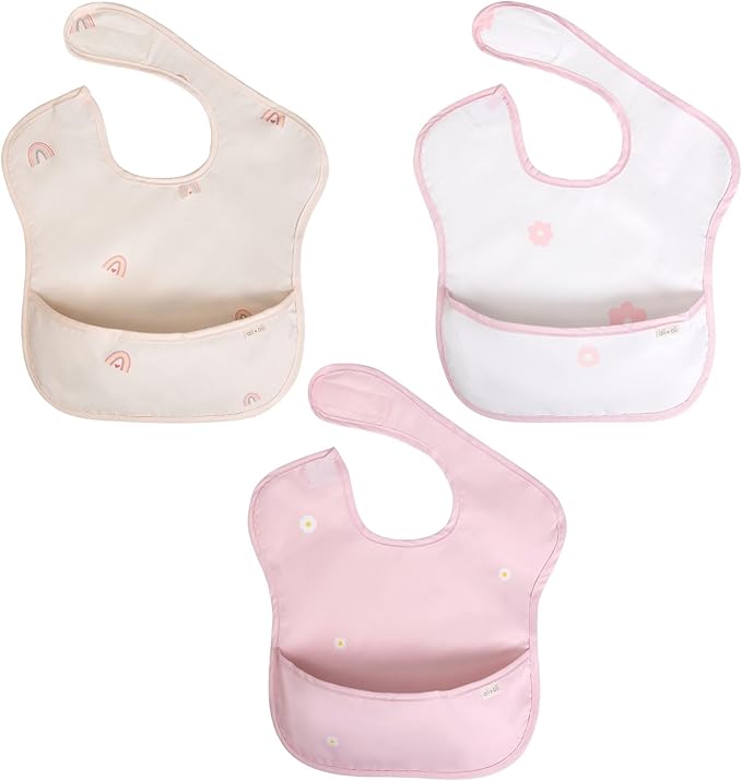 Ali+Oli Smock Bibs for Babies, BPA-Free Oeko-Tex Certified, Waterproof Baby Smock, Machine Washable, Toddlers Ages 6m+