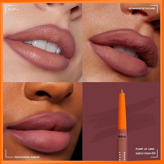 Matte Lip Liner Pencil for Shaping Lips, Retractable Creamy Brown Crayon LipLiner Pencil, Long Lasting Waterproof Lipstick Lip Liner Makeup, Vegan Beauty 04#