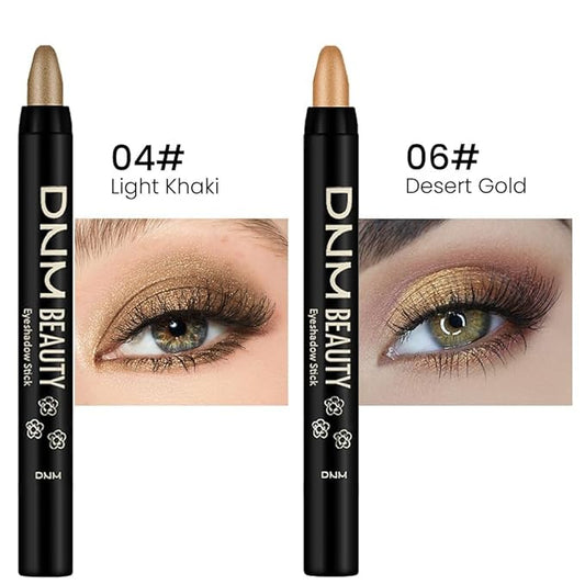 evpct 2Pcs Cream Eyeshadow Sticks Set for Eyes Light Khaki & Desert Gold Shimmer Eye Crayon Shadow Brightener Stick Pencil Pen Bulk sombras en crema para ojos 04+06