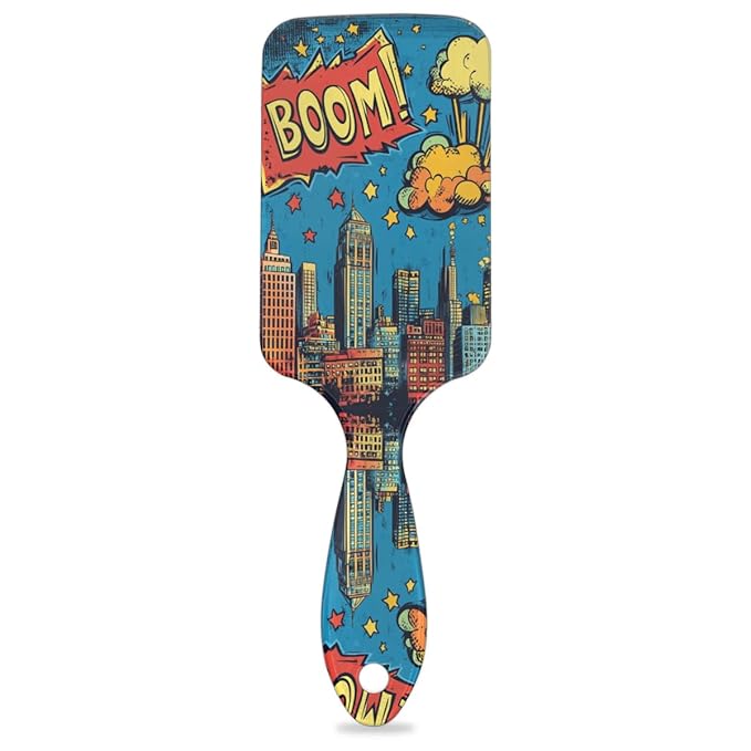 Kids Hair Brush for Boys Girls Toddler - Cartoon Comic Detangler Hairbrush for Wet Dry Thin Long Curly Hair Pain-Free Comb Glide Through Tangles with Ease and Massage Scalp