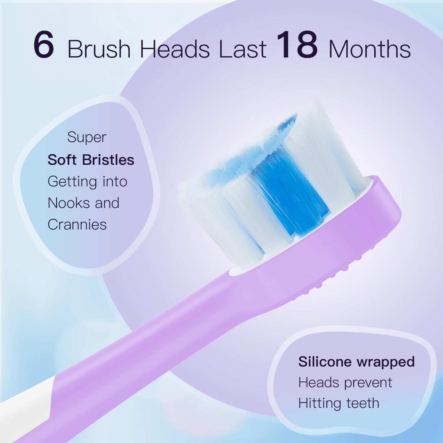 Kids Electric Toothbrushes 2 Pack Smart Sonic Toothbrush for Boys and Girls 3 4 5 6 7 8 9 10 11 12 (Purple+Green, 2 Pack)