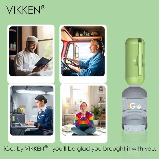 VIKKEN® 250ml iGo X Portable Travel Bidet USB-Type C Rechargeable Electric Mobile Handheld Ultra Strong Water Spray Personal Hygiene Self Care for Men & Women