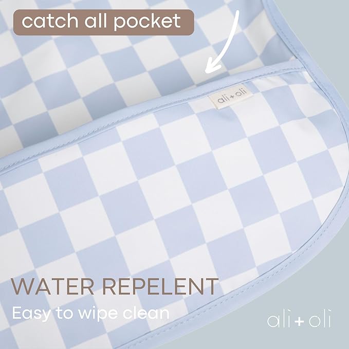 Ali+Oli Smock Bibs for Babies, BPA-Free Oeko-Tex Certified, Waterproof Baby Smock, Machine Washable, Toddlers Ages 6m+