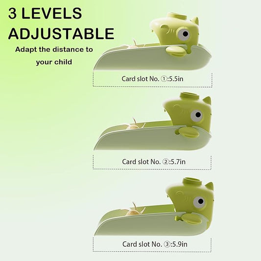 Faucet Extender for Toddlers, （Shark）3 Adjustable Lengths & Temperature Sensitive, Splash-Proof Kids Sink Extender for Bathroom & Kitchen Sink (Orange, Green)